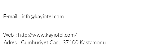 Kay Otel telefon numaralar, faks, e-mail, posta adresi ve iletiim bilgileri